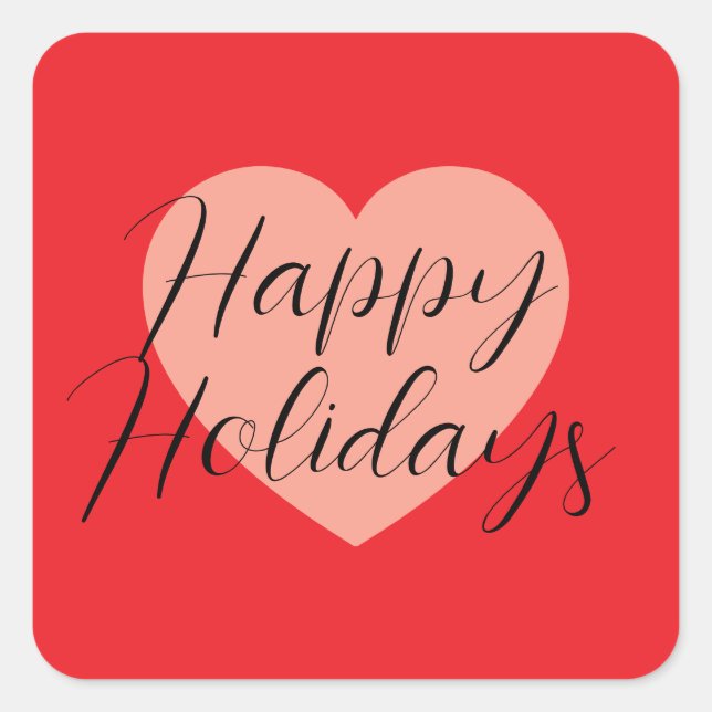 Happy Holidays Frohe Weihnachten Weihnachten Urlau Quadratischer Aufkleber (Vorderseite)