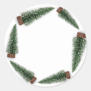 Happy Holidays Frohe Weihnachtsbaum Geschenk Grün Runder Aufkleber