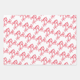 Happy Holidays Frohe Weihnachtsfreude für die Welt Geschenkpapier Set