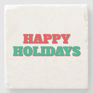 Happy Holidays Frohe Weihnachtszeit Steinuntersetzer