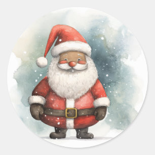 Happy Holidays from Black Santa Runder Aufkleber