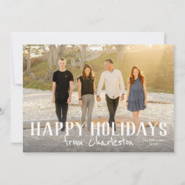 Happy Holidays from city or location photo card Karte