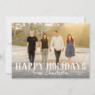 Happy Holidays from city or location photo card Karte