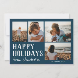 Happy Holidays from city or location photo card Karte