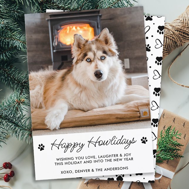 Happy Holidays from the Dog Niedlich Pet Foto Mitteilungskarte (Von Creator hochgeladen)