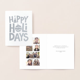 Happy Holidays Fun Foto Collage personalisiert Folienkarte