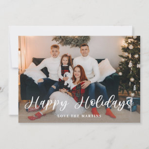 Happy Holidays Fun Script Foto - White BK