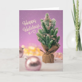 Happy Holidays für jeden kleinen Baum auf Lavendel Feiertagskarte