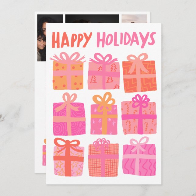 HAPPY HOLIDAYS Gaben Weihnachten CUSTOM 3 Fotos (Vorne/Hinten)