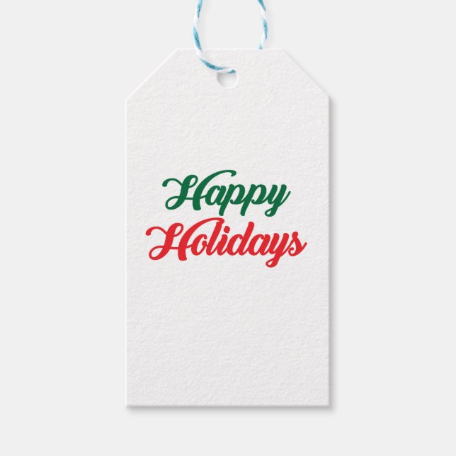 HAPPY HOLIDAYS GESCHENKANHÄNGER (Vorderseite)