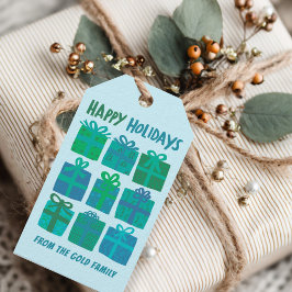 HAPPY HOLIDAYS Geschenke präsentiert Weihnachten C Geschenkanhänger