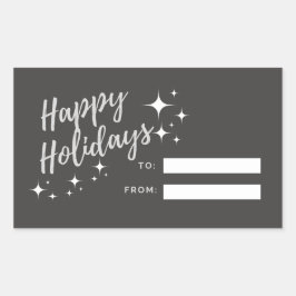 Happy Holidays Geschenksticker Rechteckiger Aufkleber