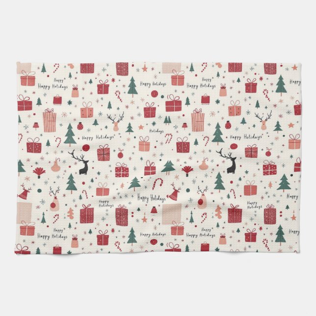 Happy Holidays Geschirrtuch (Horizontal)