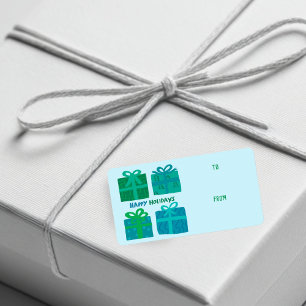 HAPPY HOLIDAYS GIBT Bows Weihnachten Adressaufkleber