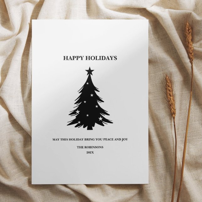 Happy Holidays Gift Card mit Pine Trees & Stars (Von Creator hochgeladen)