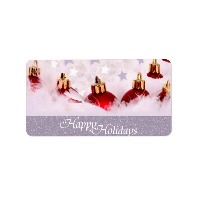 Happy Holidays Gift Tag Adressaufkleber (Vorne)