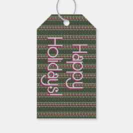 Happy Holidays Gift Tag mit Design Geschenkanhänger