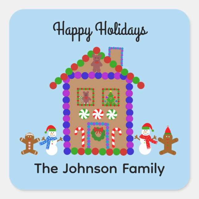 Happy Holidays Gingerbread Haus #1 Stickers (Vorderseite)
