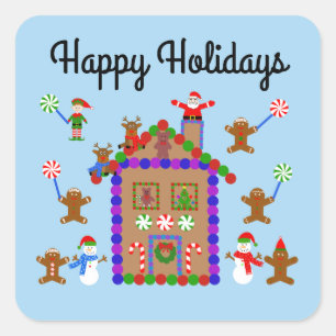 Happy Holidays Gingerbread Haus #2-2 Stickers