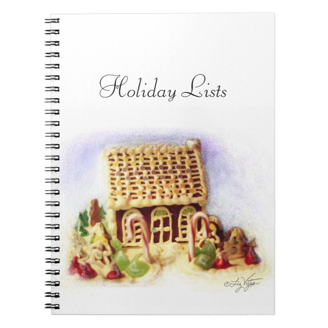 Happy Holidays Gingerbread House Notebook Notizblock (Vorderseite)