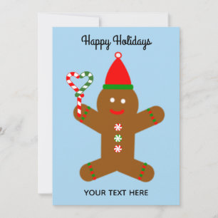 Happy Holidays Gingerbread Man #1-2 Holiday Card Mitteilungskarte