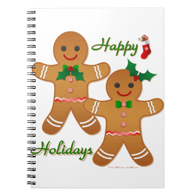 Happy Holidays Gingerbread Man Boy Girl Notizblock (Vorderseite)