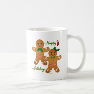 Happy Holidays Gingerbread Man Boy Girl Tasse