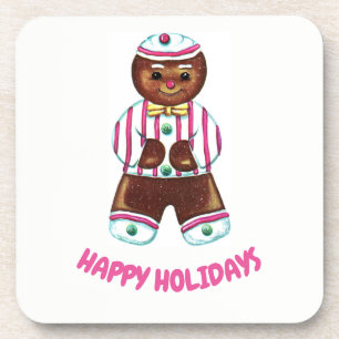 Happy Holidays Gingerbread Man Untersetzer
