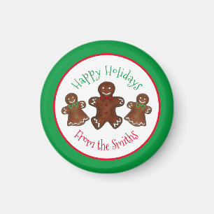 Happy Holidays Gingerbread Mann Weihnachtskekse Magnet
