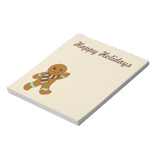Happy Holidays Gingerbread Notepad Notizblock