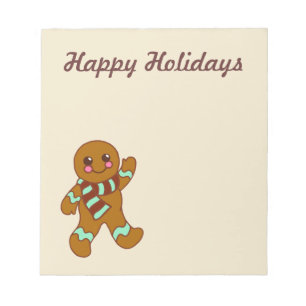 Happy Holidays Gingerbread Notepad Notizblock