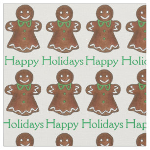 Happy Holidays Gingerbrot Cookie Weihnachten Lecke Stoff