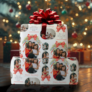 Happy Holidays Glocken beugen Aquarellfarben Foto Geschenkpapier