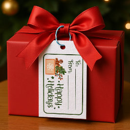 Happy Holidays Gnome-Geschenk-Tag Geschenkanhänger