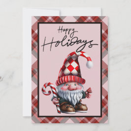 Happy Holidays Gnome mit Candy Cane Weihnachten