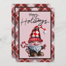 Happy Holidays Gnome mit Candy Cane Weihnachten