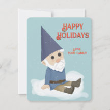 Happy Holidays Gnome Plushie Holiday Card