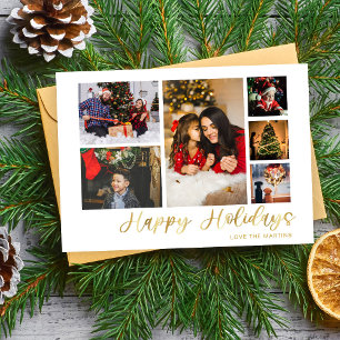 Happy Holidays Gold 6 Foto Card