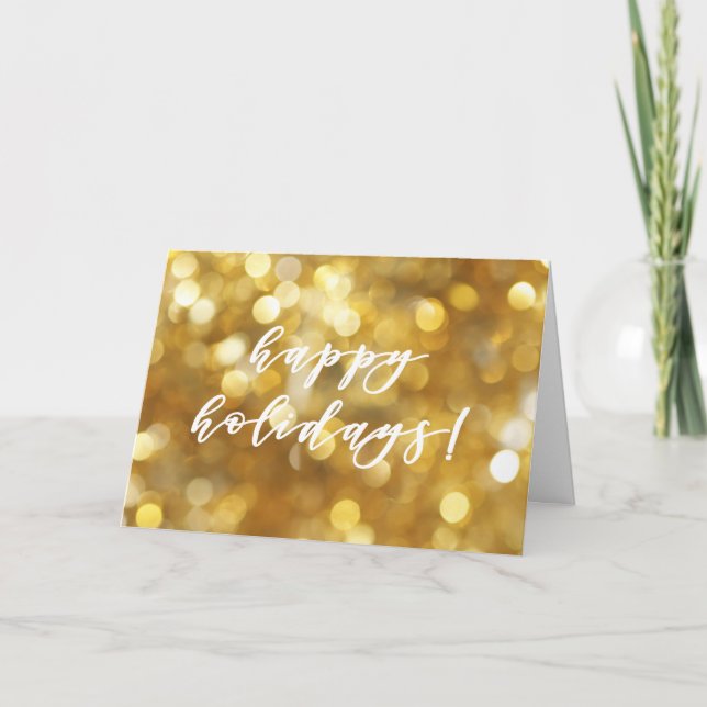 Happy Holidays Gold Glitzern Weihnachten (Vorderseite)