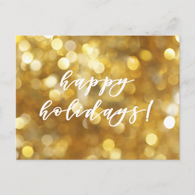 Happy Holidays Gold Glitzern Weihnachten Postkarte (Vorderseite)