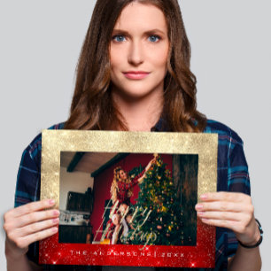 Happy Holidays Gold Hütte Foto Roter Park Postkarte