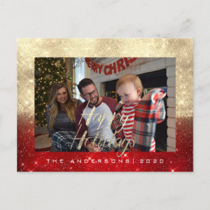 Happy Holidays Gold Hütte Foto Roter Park Postkarte