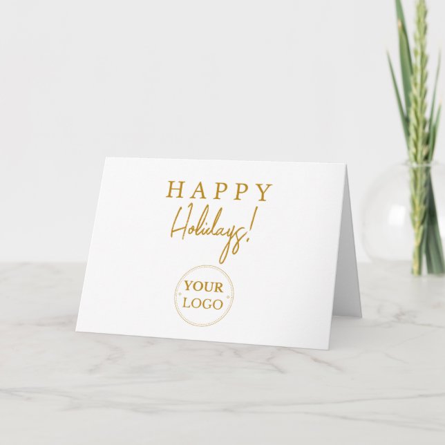 Happy Holidays Gold Script Feiertagskarte (Vorderseite)