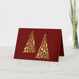 Happy Holidays Gold Tree Script Name Elegant Feiertagskarte
