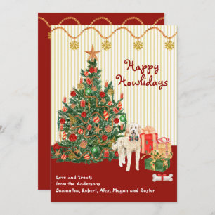 Happy Holidays Goldendoodle Dog Tree präsentiert