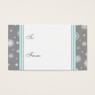 Happy Holidays Gray Snowflakes Gift Tags