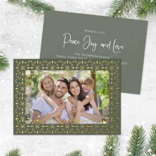 Happy Holidays Green Snowflake Foto Folien Feiertagskarte