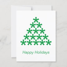 Happy Holidays Green Stars Weihnachtskarte