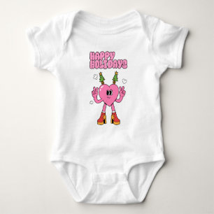 Happy Holidays - Groovy Heart of the Season Baby Strampler