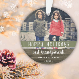 Happy Holidays Großeltern Foto Weihnachten Ornament